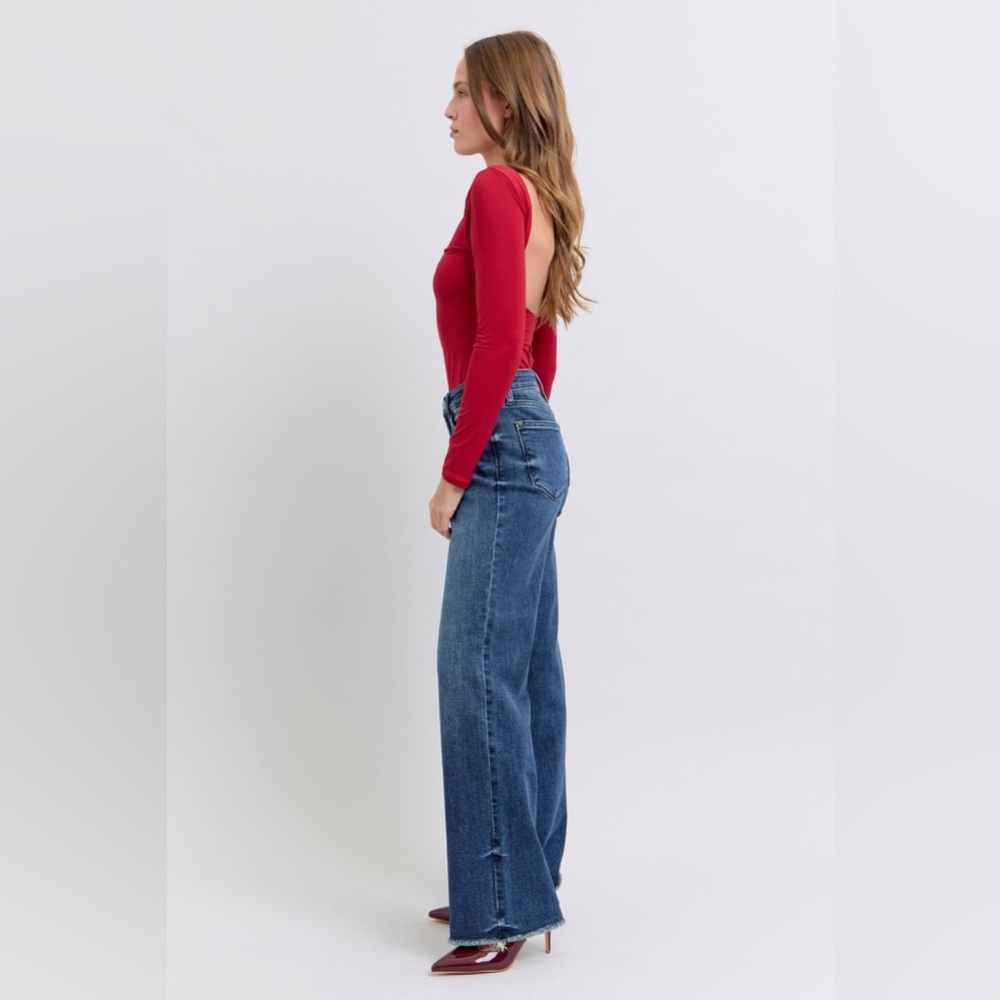 NEW ๐ Judy Blue Full Size Raw Hem Mid Rise Jeans - Picture 8 of 10